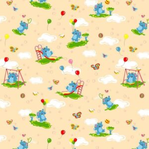 Бязь о/м пл 100 рис 315-4 Слоники персик