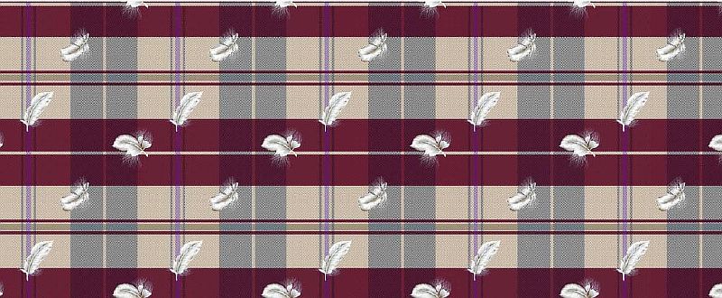 Бязь о/м пл 140 рис 152-3 Перья крас