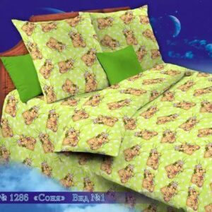 Бязь о/м пл 140 рис 1286-1 Соня зеленая