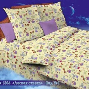 Бязь о/м пл 140 рис 1304-1 Лесная сказка бежевый