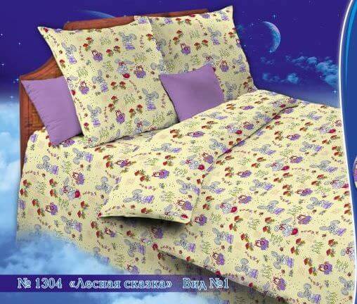 Бязь о/м пл 140 рис 1304-1 Лесная сказка бежевый