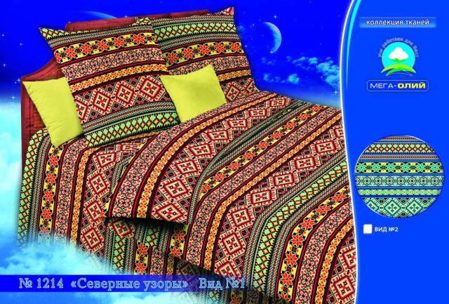 Бязь о/м пл 140 рис 1214-1 Северные узоры крас