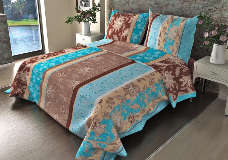 Бязь о/м пл 140 рис 2462-1 Ажур бирюза